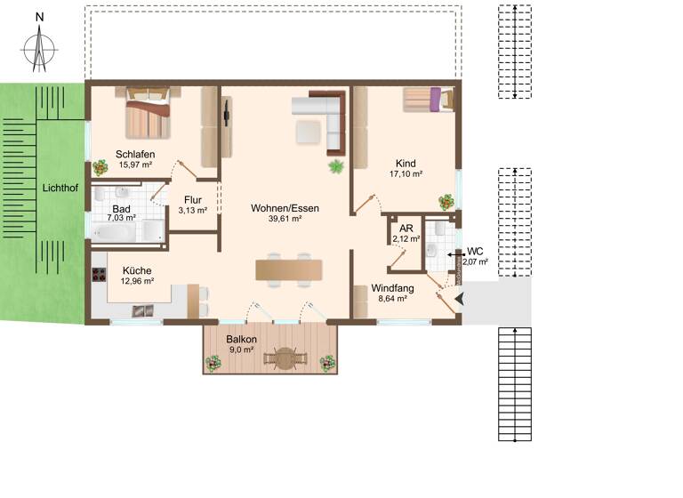 Wohnung zum Kauf 463.300 € 3 Zimmer 113 m²<br/>Wohnfläche Tuttlingen Tuttlingen 78532