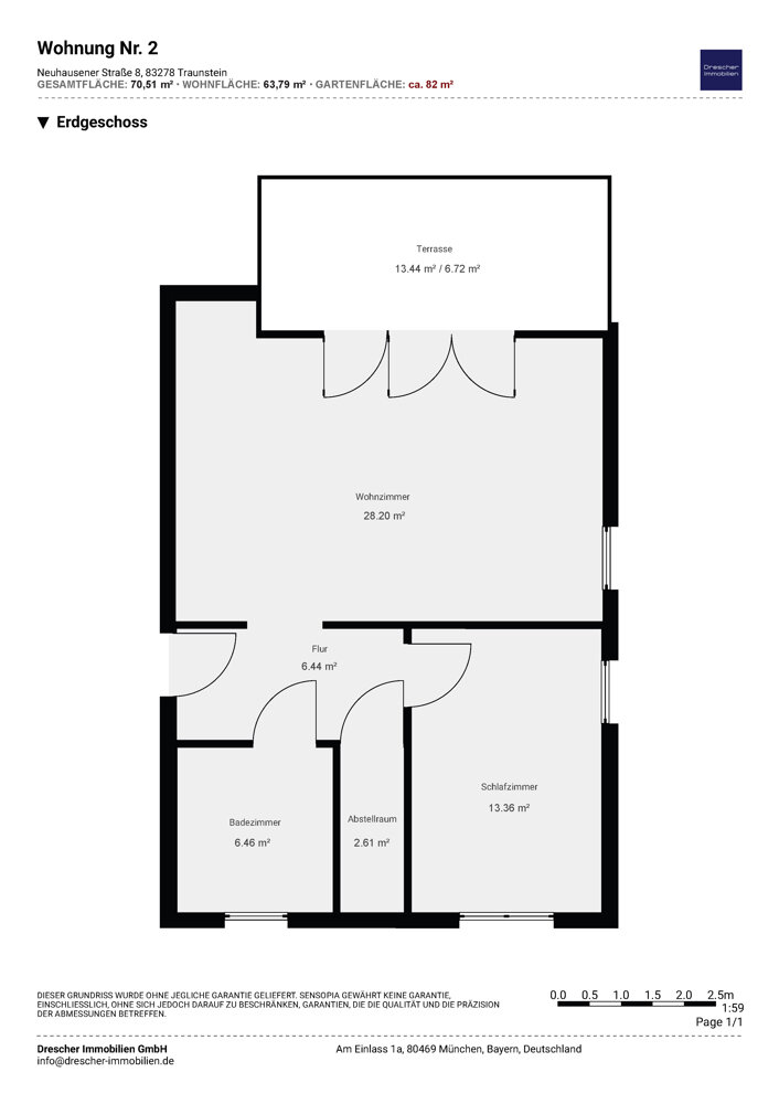 Wohnung zum Kauf provisionsfrei 404.900 € 2 Zimmer 63,8 m²<br/>Wohnfläche EG<br/>Geschoss Kammer Traunstein 83278