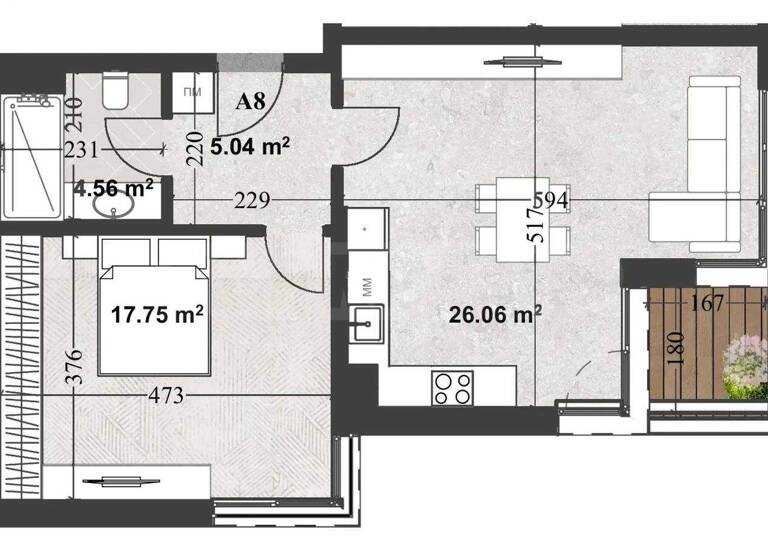 Studio zum Kauf 204.000 € 2 Zimmer 83 m² Sofia