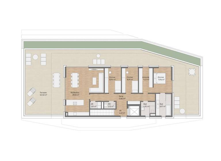 Penthouse zum Kauf - Erstbezug 899.000 € 4 Zimmer 119,7 m² 2. Geschoss Petrifelderstraße 34 Sankt Peter Graz 8042