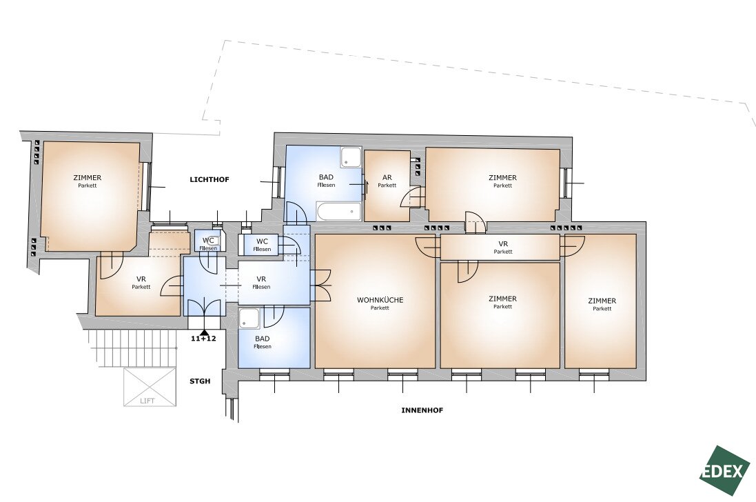 Wohnung zur Miete 2.198 € 5 Zimmer 2.<br/>Geschoss Schleifmühlgasse Wien 1040