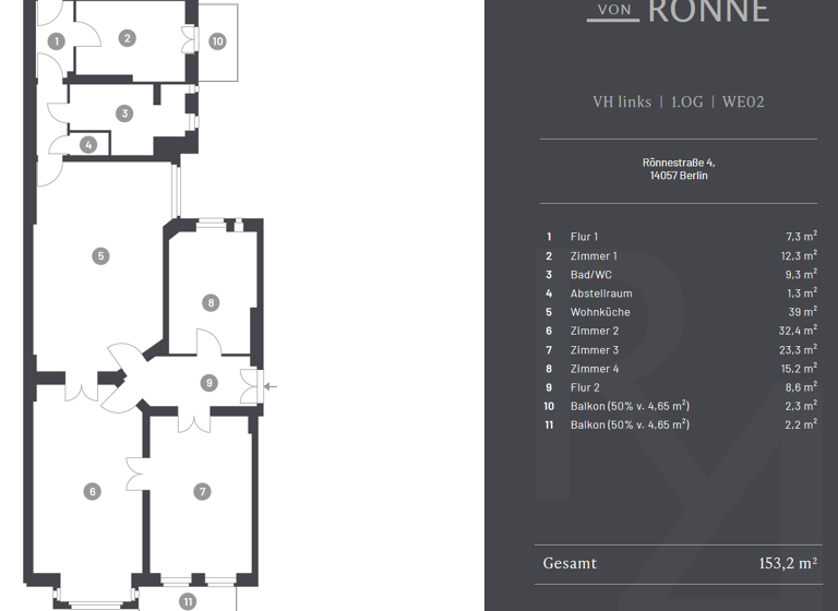Wohnung zum Kauf provisionsfrei 598.500 € 5 Zimmer 151 m² 1. Geschoss Charlottenburg Berlin 14057