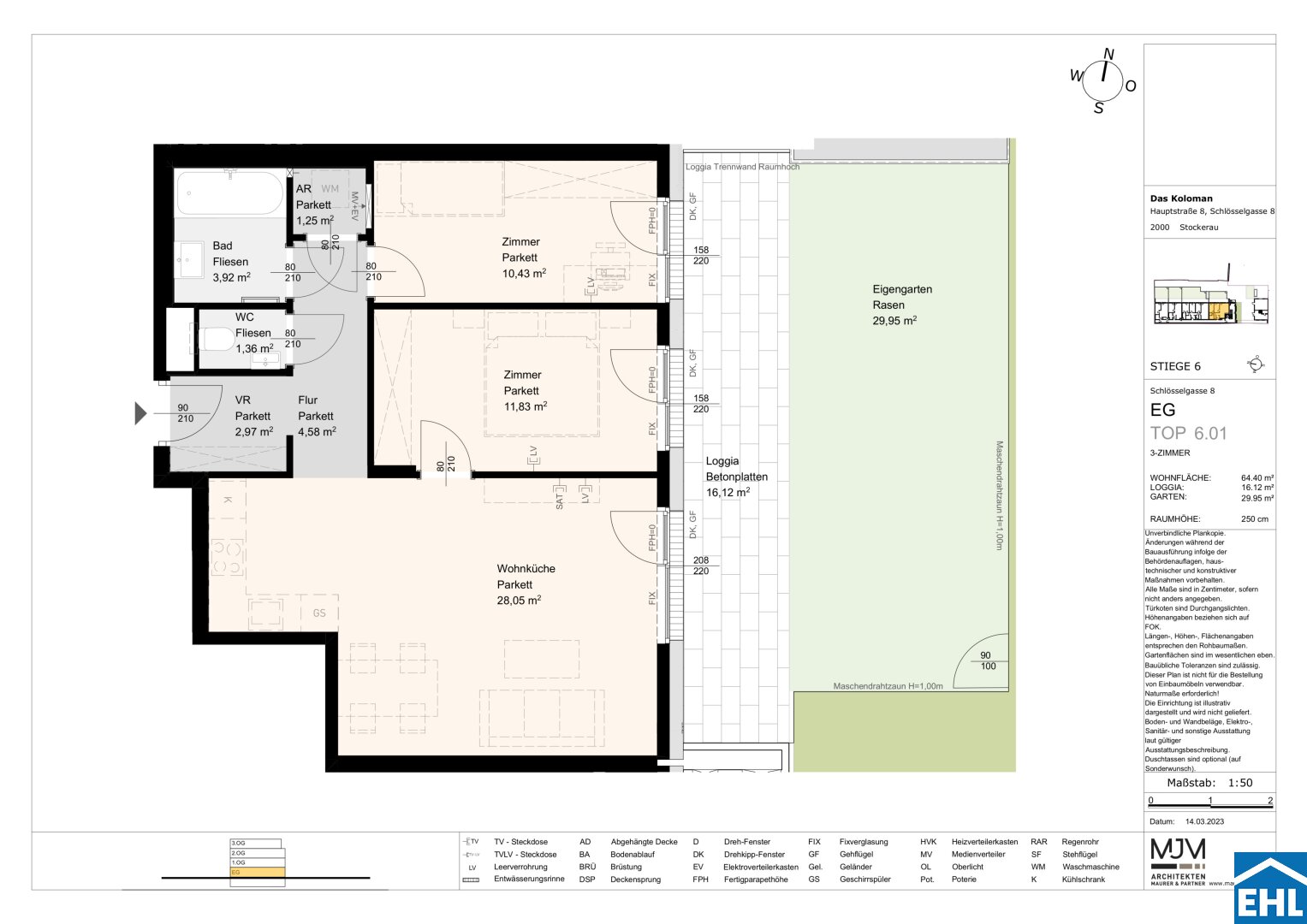 Wohnung zum Kauf 365.000 € 3 Zimmer 64,4 m²<br/>Wohnfläche EG<br/>Geschoss Schlösselgasse Stockerau 2000