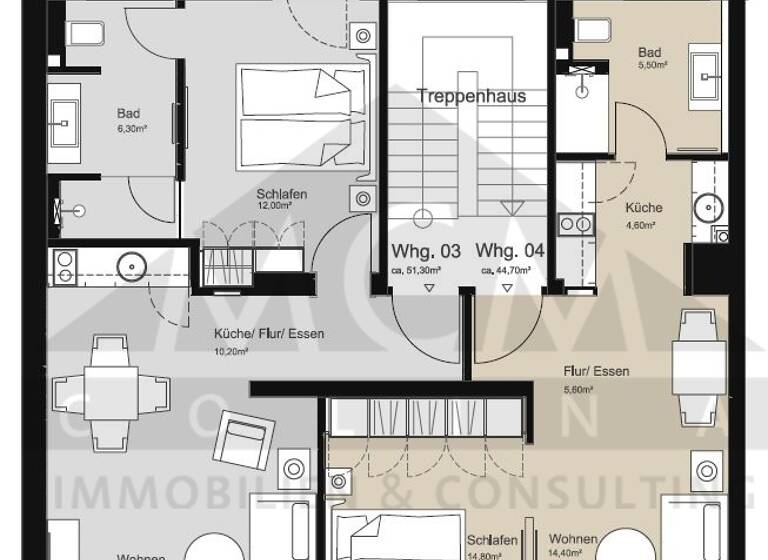 Wohnung zur Miete Wohnen auf Zeit 1.500 € 2 Zimmer 52 m²<br/>Wohnfläche ab sofort<br/>Verfügbarkeit Gallus Frankfurt am Main 60326