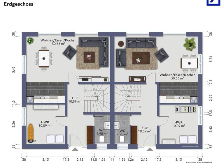 Doppelhaushälfte zum Kauf provisionsfrei 476.000 € 5 Zimmer 136,5 m² 203 m² Grundstück frei ab sofort Sende Schloß Holte-Stukenbrock 33758