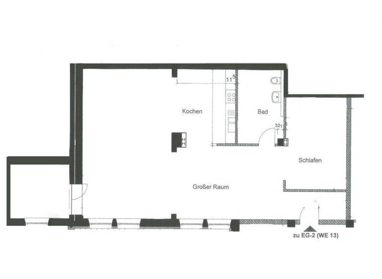 Wohnung zur Miete 780 € 2 Zimmer 113 m² 1. Geschoss frei ab 01.04.2026 Innenstadt Bielefeld / Mitte 33602