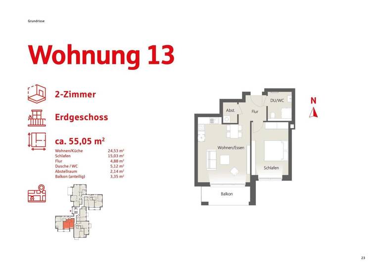 Wohnung zum Kauf - Erstbezug 320.000 € 2 Zimmer 55,1 m² Am Lindenberg 9 Salzhausen 21376
