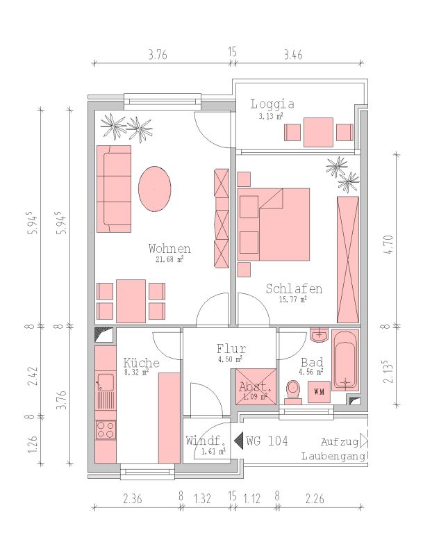 Wohnung zur Miete 752 € 2 Zimmer 62,5 m²<br/>Wohnfläche 3.<br/>Geschoss Hainholzer Damm 38 Wahlbezirk 13 Elmshorn 25337