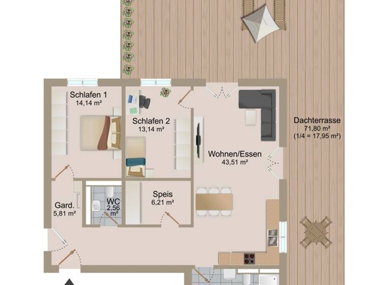 Penthouse zum Kauf - Erstbezug 490.000 € 3 Zimmer 112,4 m² 3. Geschoss Straubinger Strasse 22 Ascha 94347