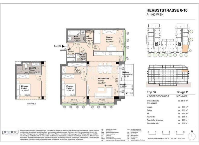 Wohnung zum Kauf 598.700 € 3 Zimmer 79,4 m² frei ab 01.09.2028 Wien 1160