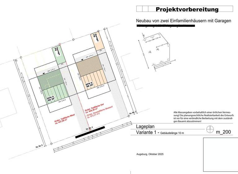 Grundstück zum Kauf 315.000 € 438 m² Grundstück Baugenehmigung vorhanden frei ab sofort Lechhausen Augsburg 86167