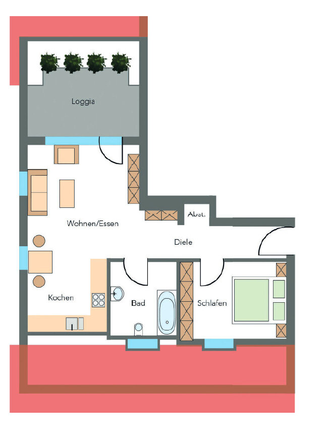 Wohnung zur Miete 475 € 2 Zimmer 51,4 m²<br/>Wohnfläche 01.03.2025<br/>Verfügbarkeit Am Bogen 42 Dölzig Schkeuditz 04435