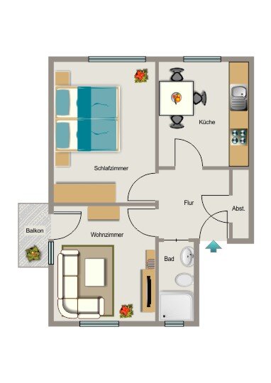 Wohnung zur Miete 576 € 2,5 Zimmer 64,7 m²<br/>Wohnfläche EG<br/>Geschoss Im Schellenkai 132 Derne Dortmund 44329