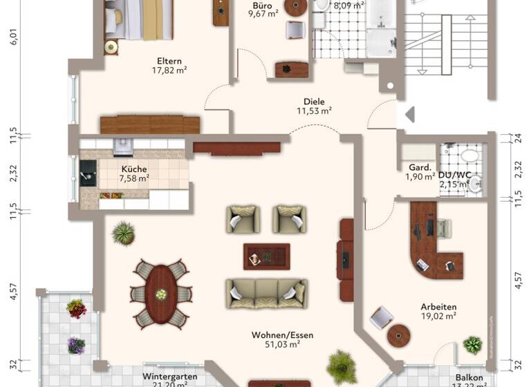 Wohnung zum Kauf 459.000 € 5 Zimmer 160 m² EG Südweststadt Pforzheim 75173