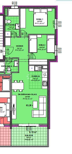 Wohnung zum Kauf 207.520 € 3 Zimmer 64 m²<br/>Wohnfläche Makarska center 21300