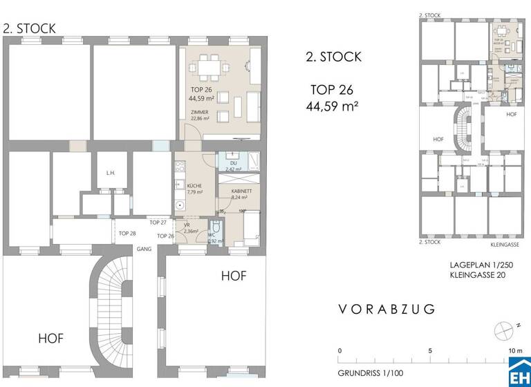 Wohnung zum Kauf 295.000 € 2 Zimmer 44,6 m² 3. Geschoss Kleingasse Wien 1030