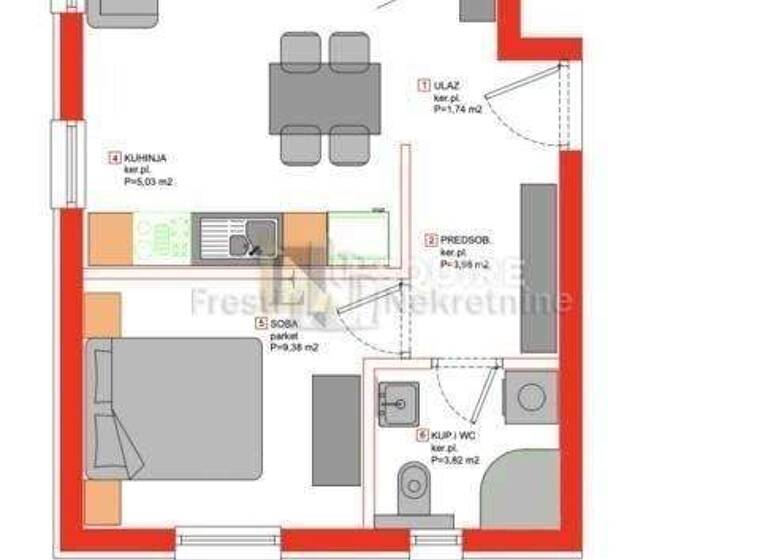 Wohnung zum Kauf 187.440 € 2 Zimmer 47 m² Zadar