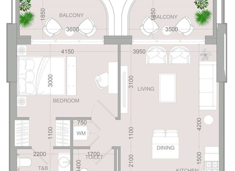 Wohnung zum Kauf provisionsfrei 302.824 € 2 Zimmer 68,4 m² Dubai 00000