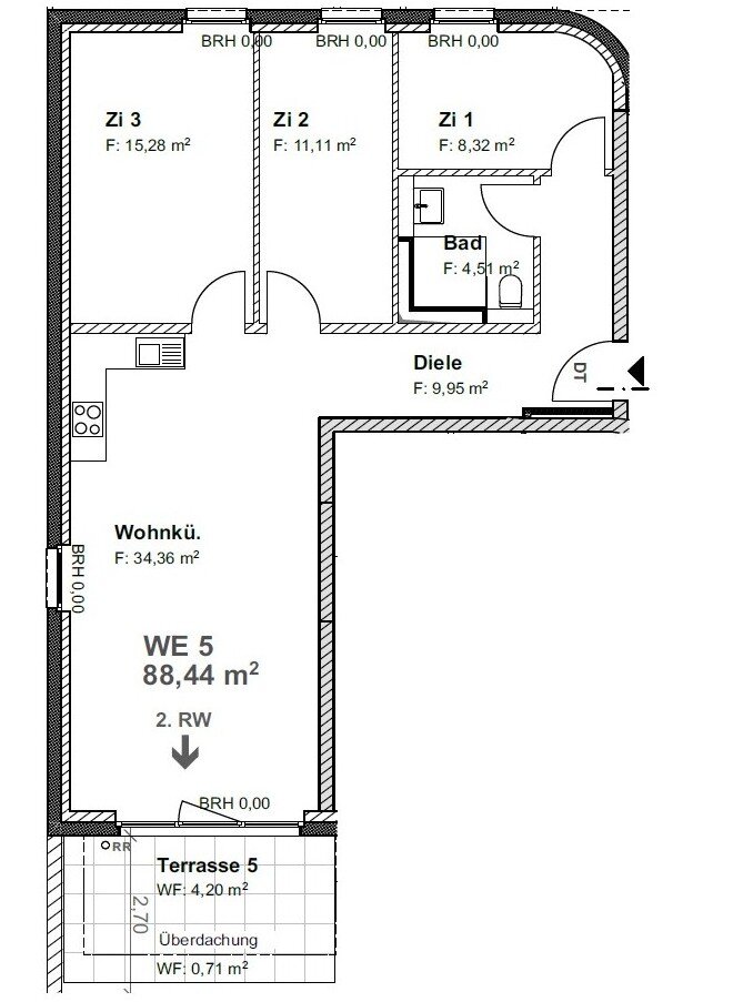 Wohnung zum Kauf provisionsfrei 399.000 € 4 Zimmer 88 m²<br/>Wohnfläche EG<br/>Geschoss ab sofort<br/>Verfügbarkeit Rheinstraße 66 Urfeld Wesseling 50389