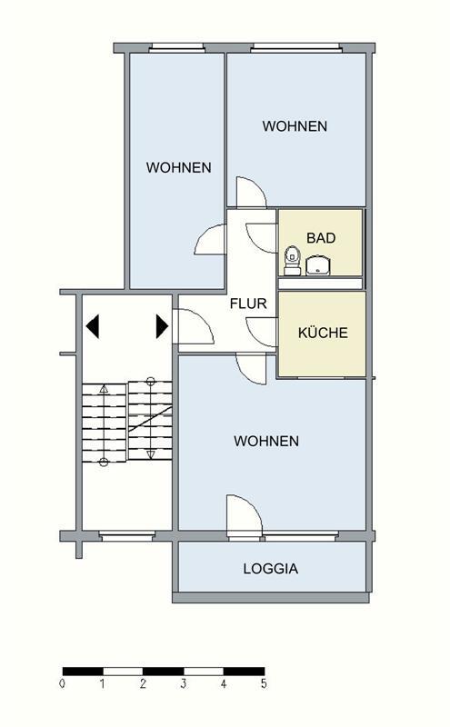 Wohnung zur Miete 330 € 3 Zimmer 62,8 m²<br/>Wohnfläche 6.<br/>Geschoss Rühlower Straße 39 Industrieviertel Neubrandenburg 17034