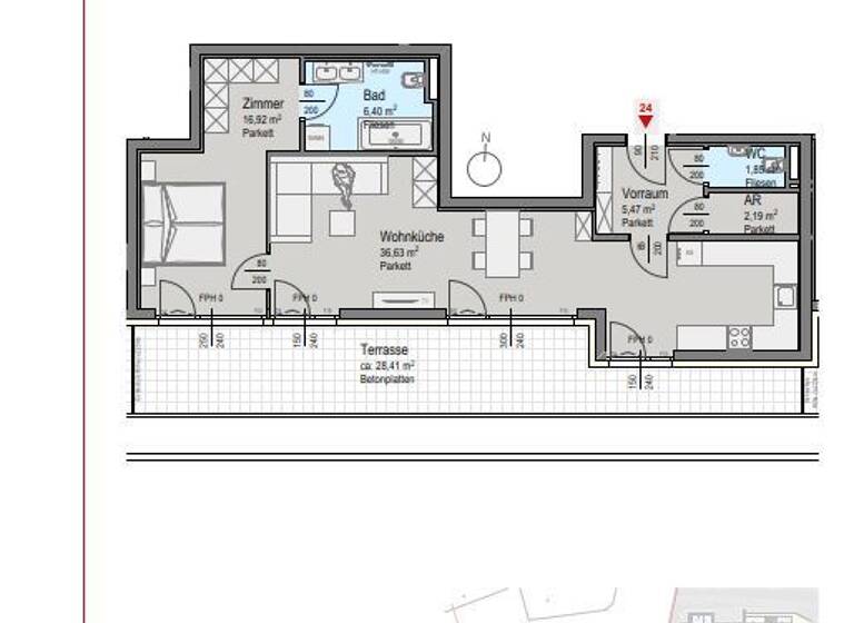 Wohnung zum Kauf - Erstbezug provisionsfrei 465.400 € 2 Zimmer 69,5 m² EG Kaltenleutgeben 2391