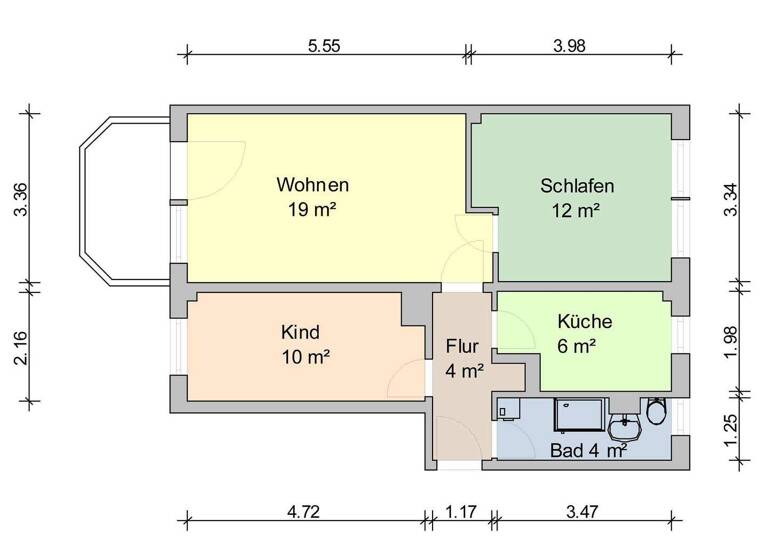 Wohnung zur Miete 432 € 3 Zimmer 60 m² EG frei ab 19.03.2026 Adolph-Menzel-Weg 18 Weißenborn Zwickau 08058