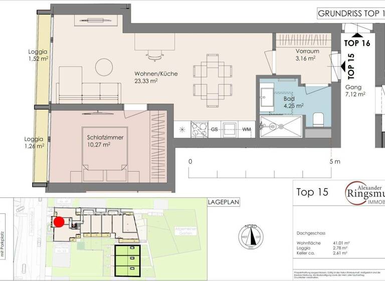 Wohnung zum Kauf - Erstbezug provisionsfrei 306.000 € 2 Zimmer 41 m² 2. Geschoss Maria Enzersdorf 2344