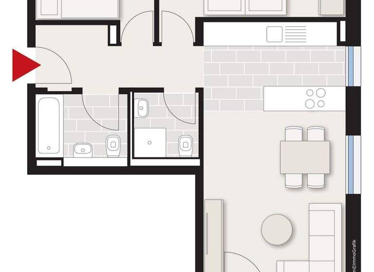 Wohnung zur Miete - Erstbezug 1.135 € 3 Zimmer 83,2 m² 2. Geschoss frei ab 01.03.2026 Geschwister-Schabel-Straße/1 16/1 Wasseralfingen Aalen-Wasseralfingen 73433