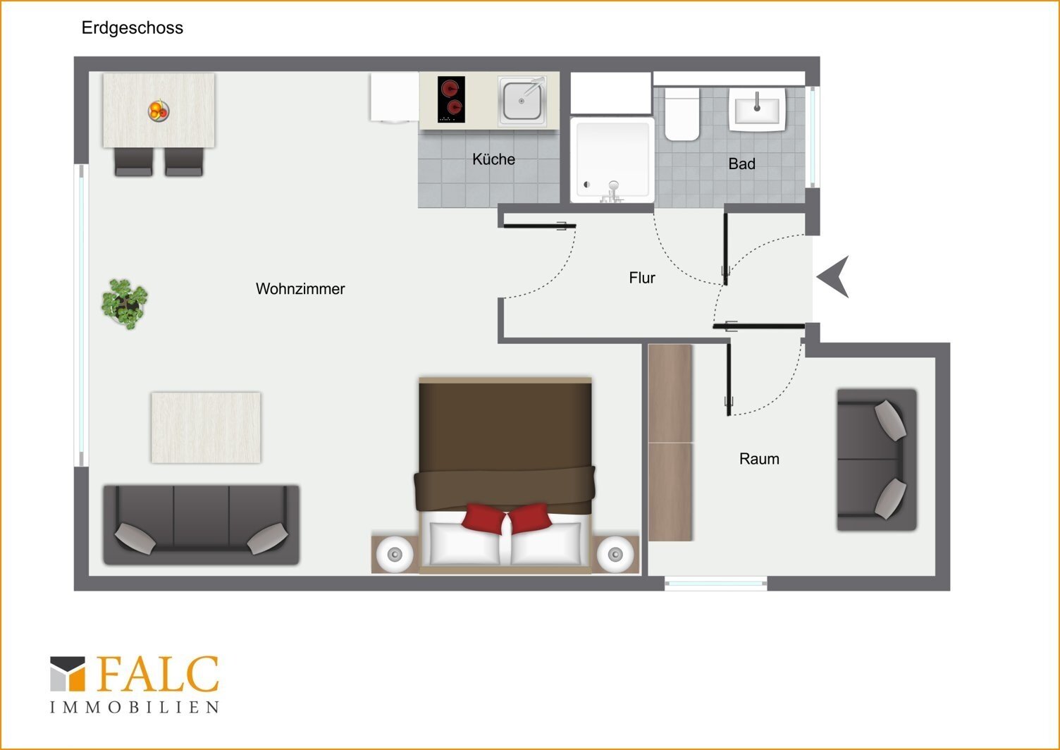 Wohnung zum Kauf 98.000 € 1 Zimmer 36 m²<br/>Wohnfläche Meerkamp Oldenburg 26133