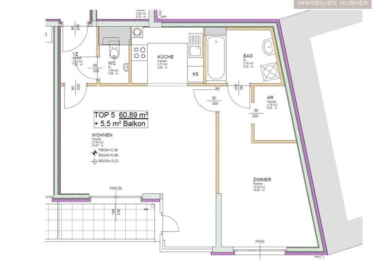 Wohnung zur Miete 1.229 € 2 Zimmer 61 m² 1. Geschoss frei ab 01.07.2026 Wien 1070