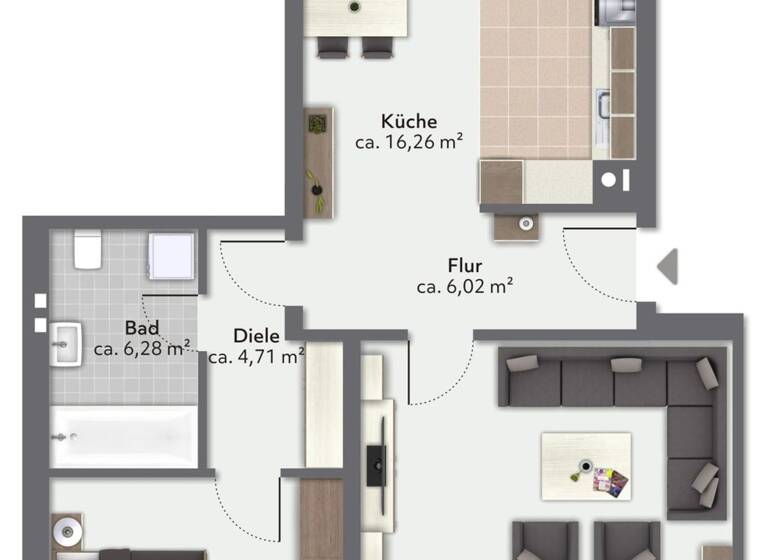Wohnung zum Kauf 158.900 € 2 Zimmer 72,2 m² 2. Geschoss Hirten Burgkirchen an der Alz / Hirten 84508