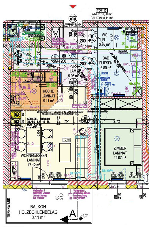 Wohnung zur Miete 657 € 51,8 m²<br/>Wohnfläche Sulzerstraße 4/15 St. Martin 3971