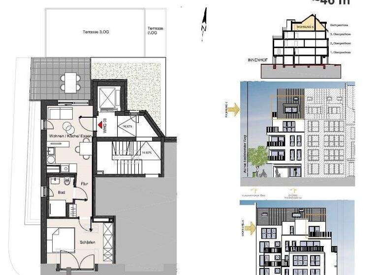 Wohnung zum Kauf - Erstbezug 410.000 € 2 Zimmer 45 m² Zentrum Bonn 53111