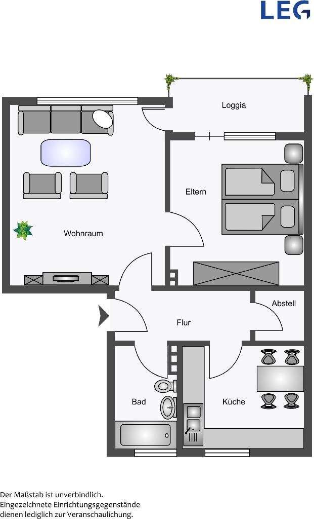 Wohnung zur Miete 419 € 2 Zimmer 57,4 m²<br/>Wohnfläche 2.<br/>Geschoss 01.02.2025<br/>Verfügbarkeit Dohlenweg 11 Statistischer Bezirk 61 Hamm 59075