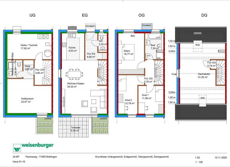Doppelhaushälfte zum Kauf provisionsfrei 705.000 € 6 Zimmer 173 m² 204 m² Grundstück Dagersheim Böblingen 71034