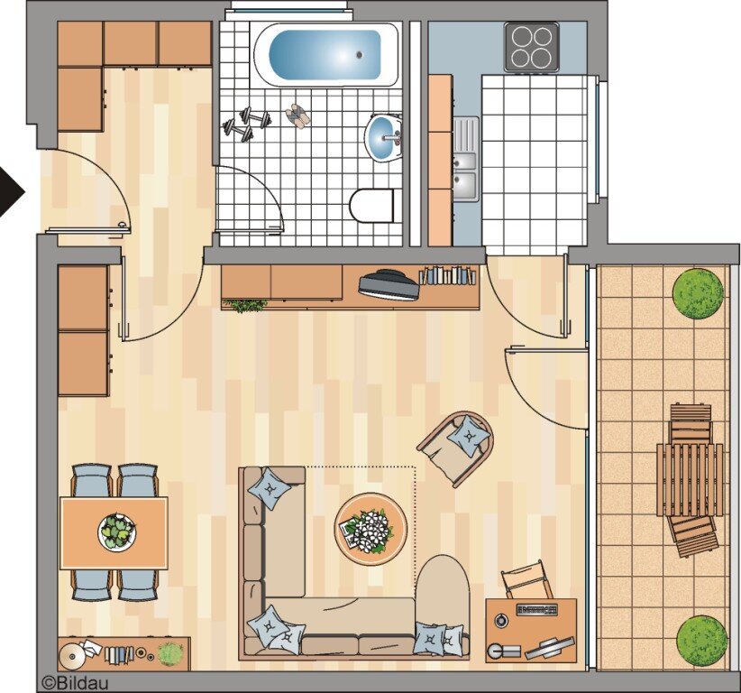 Wohnung zur Miete 429 € 1,5 Zimmer 44,1 m²<br/>Wohnfläche 1.<br/>Geschoss Stresemannstraße 8 Medinghoven Bonn 53123