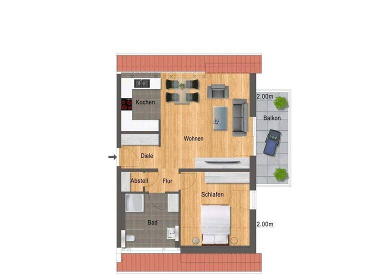 Wohnung zum Kauf provisionsfrei 419.000 € 2 Zimmer 62,9 m² Rintheim Karlsruhe 76131