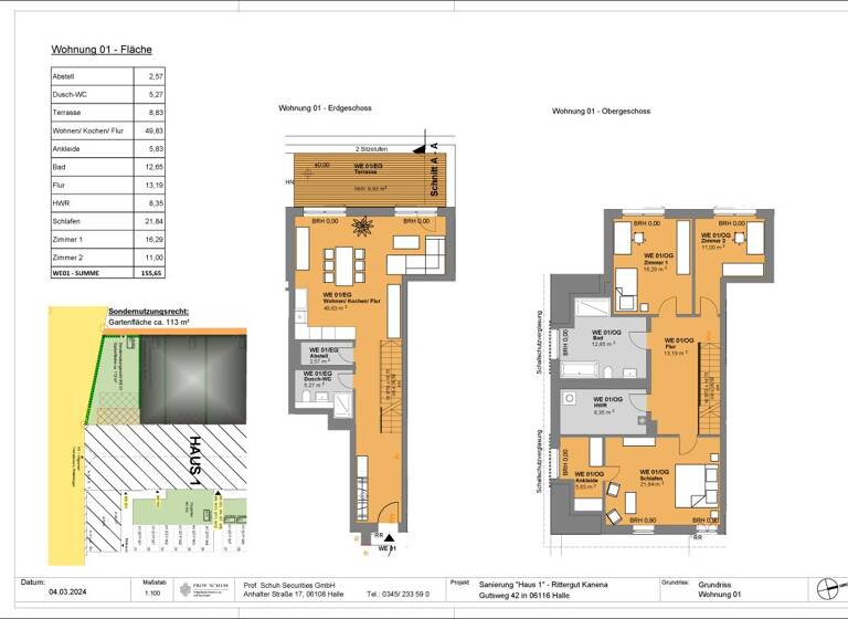 Wohnung zur Miete 1.868 € 4 Zimmer 155,7 m² frei ab 01.04.2026 Kanena-Bruckdorf Halle (Saale) 06116