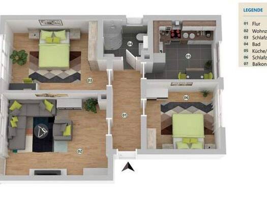 Wohnung zur Miete 790 € 3 Zimmer 70 m² 1. Geschoss frei ab 01.01.2026 Froschhausen Seligenstadt 63500