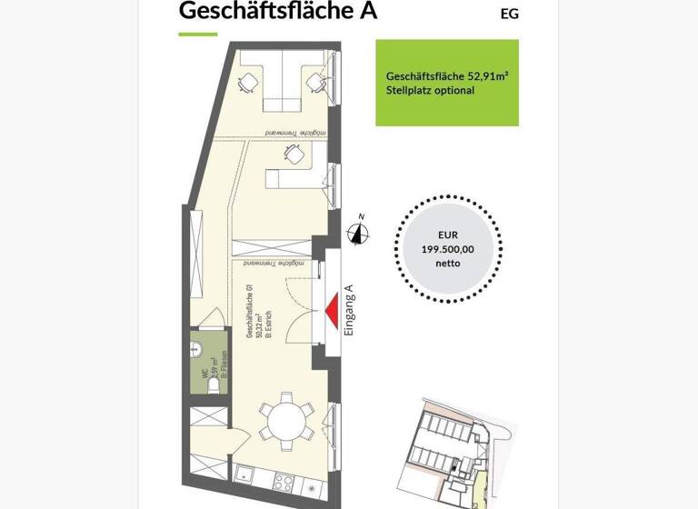 Laden zum Kauf provisionsfrei 3.771 € Hauptstraße GF 89 Kritzendorf 3420