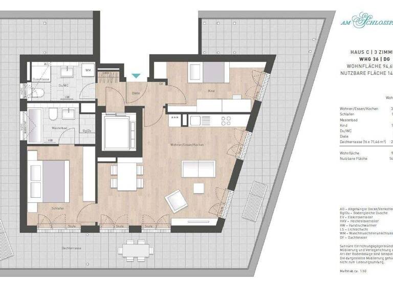 Penthouse zur Miete - Erstbezug 2.065 € 3 Zimmer 94,7 m² 2. Geschoss Fußbergstraße 8 Gauting 82131