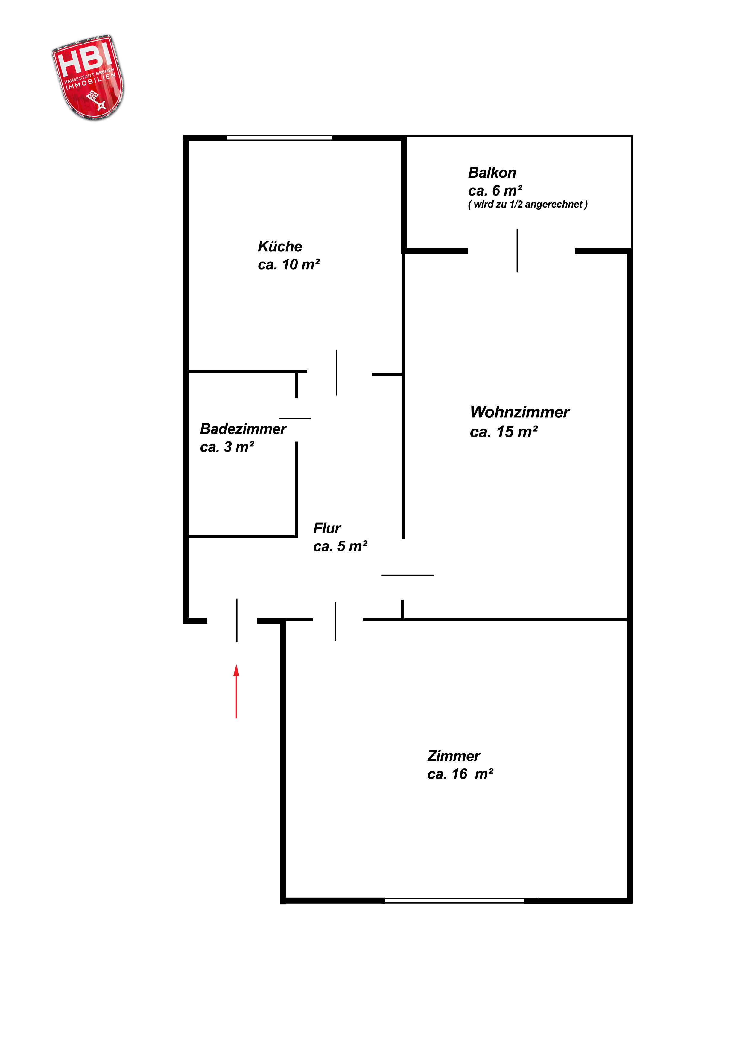 Wohnung zum Kauf 184.000 € 2 Zimmer 53 m²<br/>Wohnfläche Steintor Bremen 28203