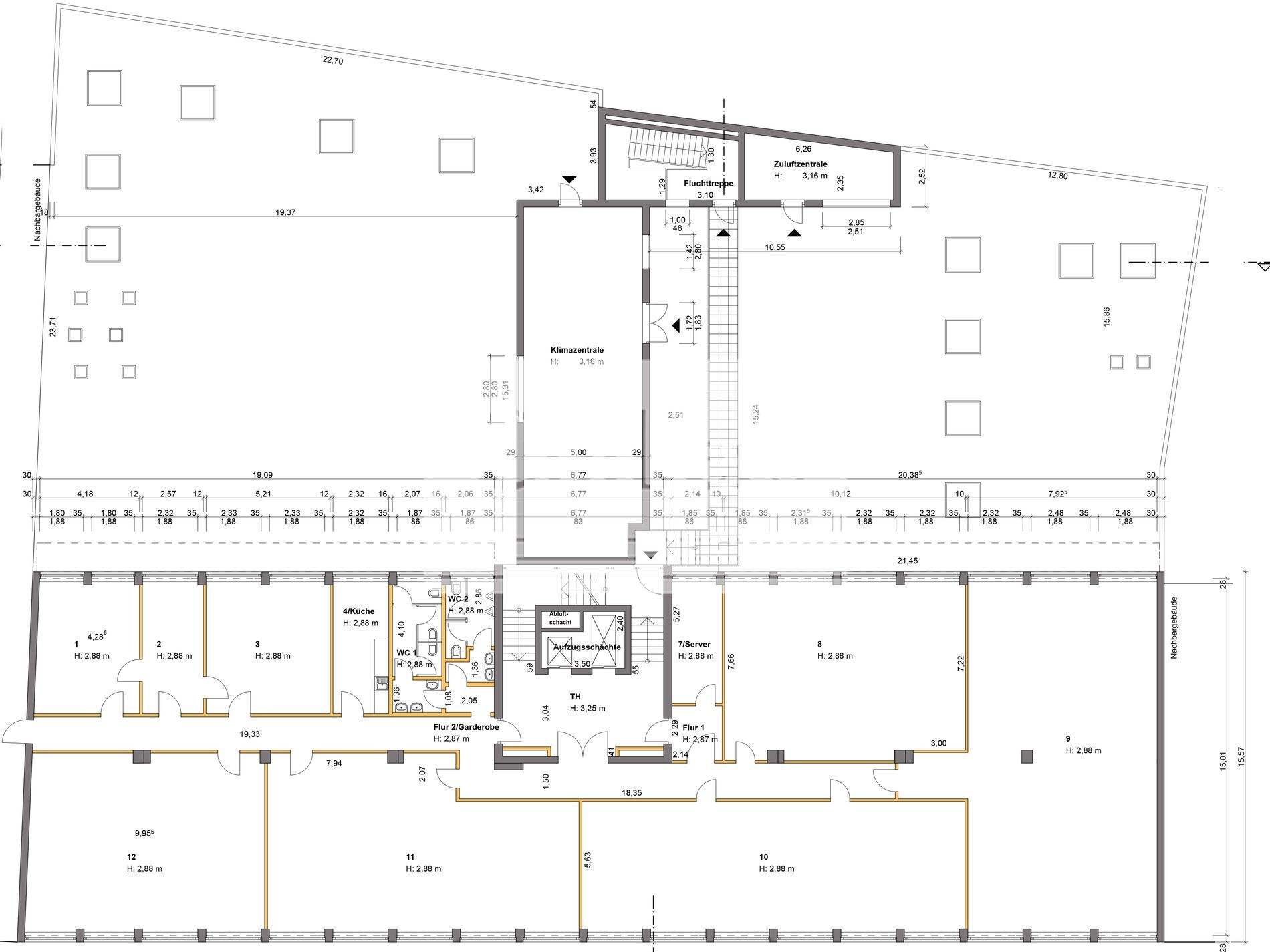 Bürofläche zur Miete 2.524 m²<br/>Bürofläche ab 623 m²<br/>Teilbarkeit Tafelhof Nürnberg 90443