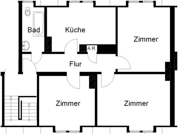 Wohnung zur Miete 658 € 3 Zimmer 60,5 m² 2. Geschoss frei ab 03.11.2026 Hackländerstraße 31 Gartlage Osnabrück 49074