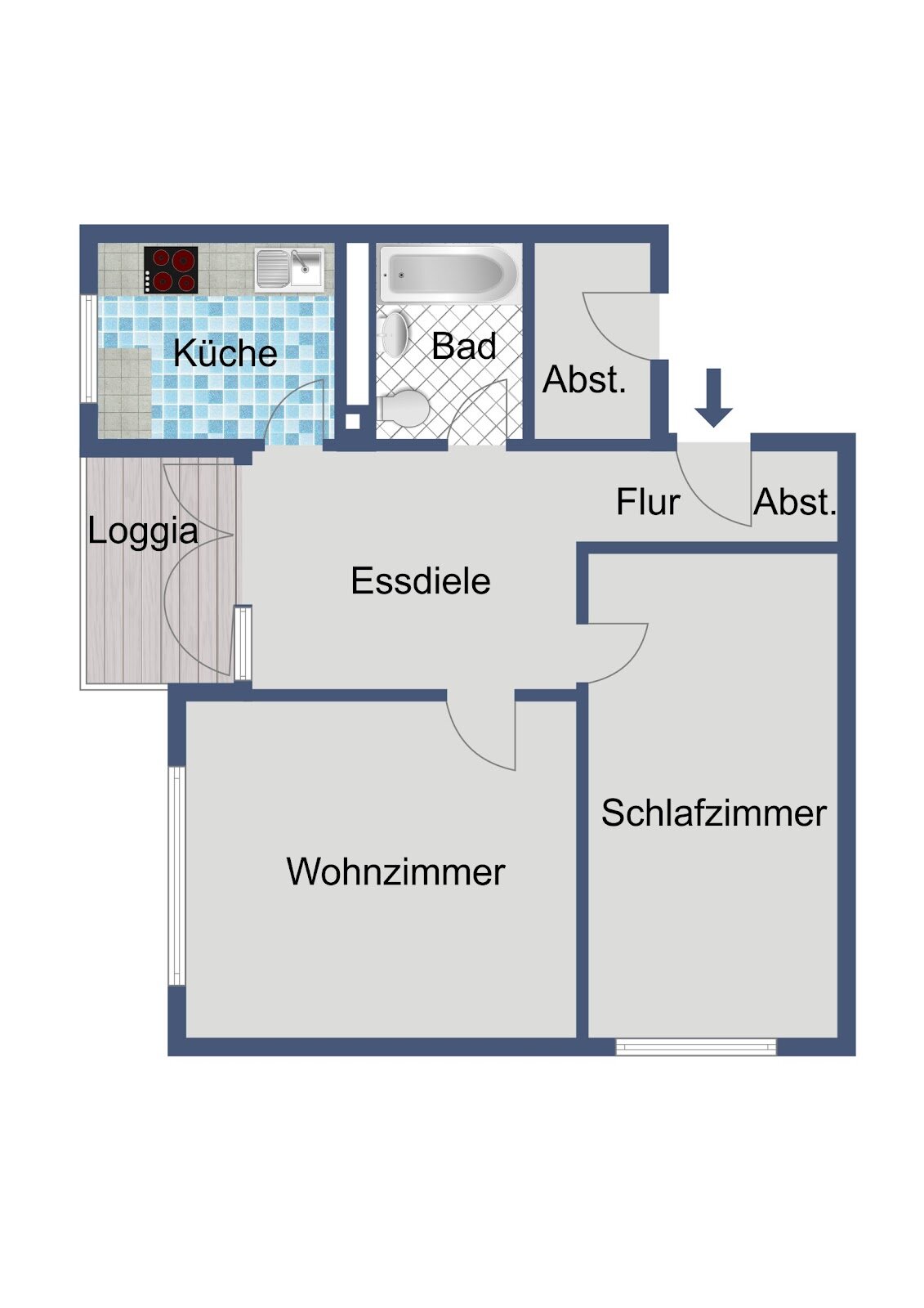 Wohnung zur Miete 549 € 2 Zimmer 59,2 m²<br/>Wohnfläche 2.<br/>Geschoss 01.01.2025<br/>Verfügbarkeit Hermann-Brill-Straße 12 Klarenthal - Nord Wiesbaden 65197