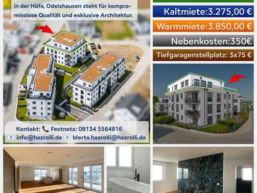 Penthouse zur Miete 3.300 € 5 Zimmer 233 m² Geschoss 3/4 frei ab 01.03.2026 Mörgelacker 2 Höfa Odelzhausen 85235