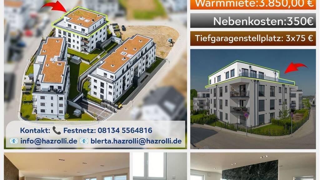 Penthouse zur Miete 3.300 € 5 Zimmer 233 m² Geschoss 3/4 frei ab sofort Mörgelacker 2 Höfa Odelzhausen 85235