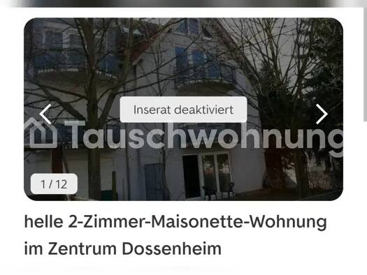 Wohnung zur Miete Tauschwohnung 500 € 2 Zimmer 51 m² Handschuhsheim Heidelberg 69120