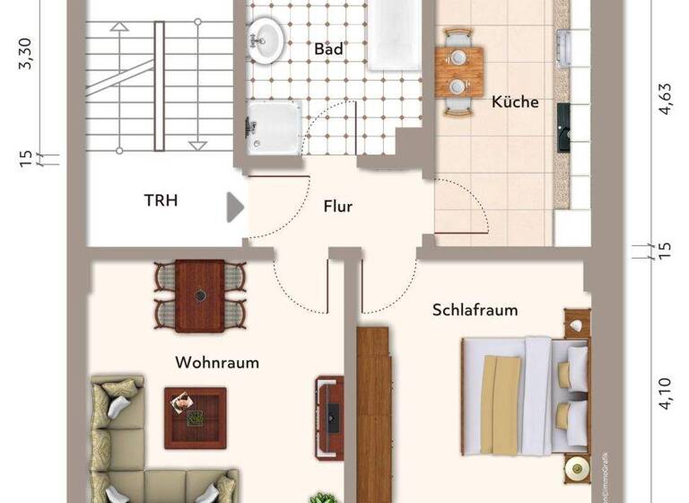 Wohnung zur Miete 435 € 2 Zimmer 58 m² Geschoss 2/3 frei ab 01.06.2026 Gustav-Freytag-Straße 5 Gotha 99867