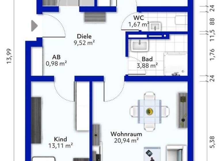 Wohnung zum Kauf 285.000 € 3 Zimmer 78 m² frei ab sofort Unterbach Düsseldorf 40627